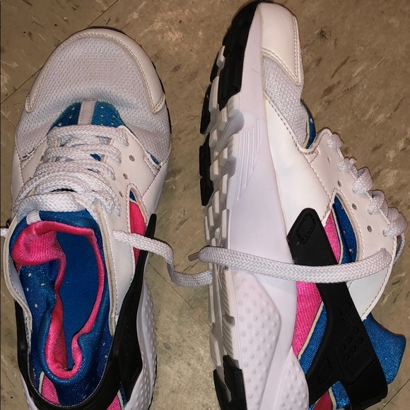 Nike Shoes | Pink Blue And White Nike Huaraches | Poshmark